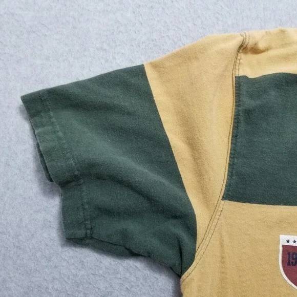 American Eagle Polo Shirt Mens Small Green‎ Short Sleeve Striped Cotton - Picture 3 of 13